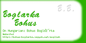 boglarka bohus business card